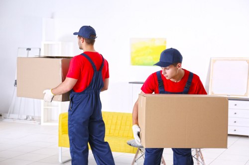 Professional flat removals in Millhill with moving van and boxes