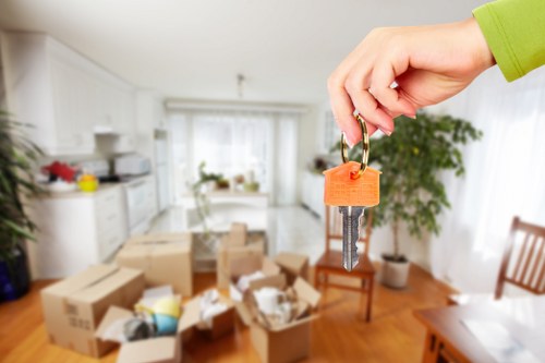 Office relocation planning in Millhill with movers organizing equipment