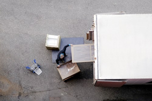 Secure van loading with straps and balanced furniture placement
