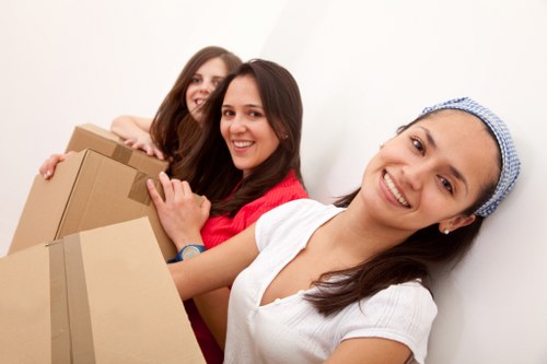 Packed household items prepared for removals in Millhill