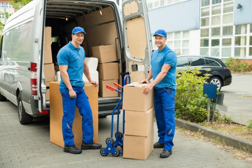 Local moving service transporting furniture and boxes in Millhill