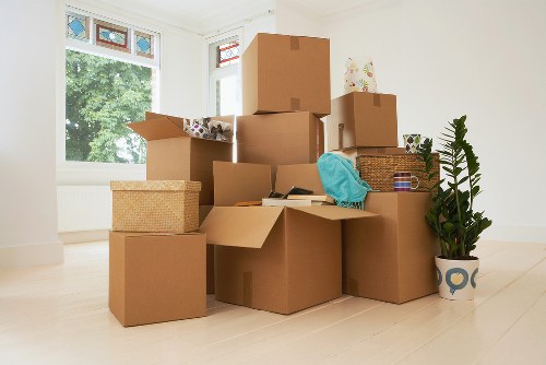 Furniture and boxes prepared for transport in NW7