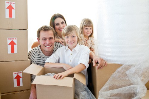 Sorted reusable furniture and recyclable materials ready for transfer